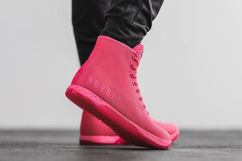 Pink Nobull High-Top Neon Pink Men's Trainers | CA G1465S